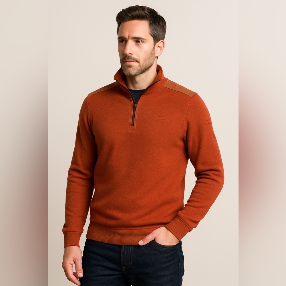 Paul & Shark Typhoon 4x4 Wool Half Zip Pullover Wool Sweater Brick Luxury XL